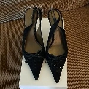 Anne Klein Suede heels sling backs